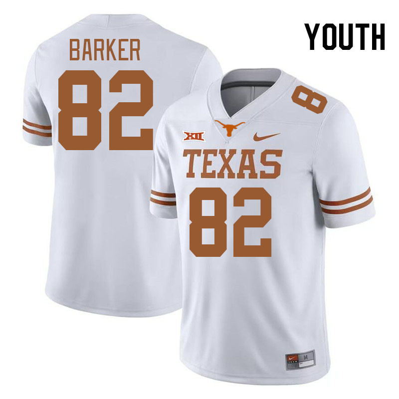 Youth #82 Ridge Barker Texas Longhorns College Football Jerseys Stitched-White